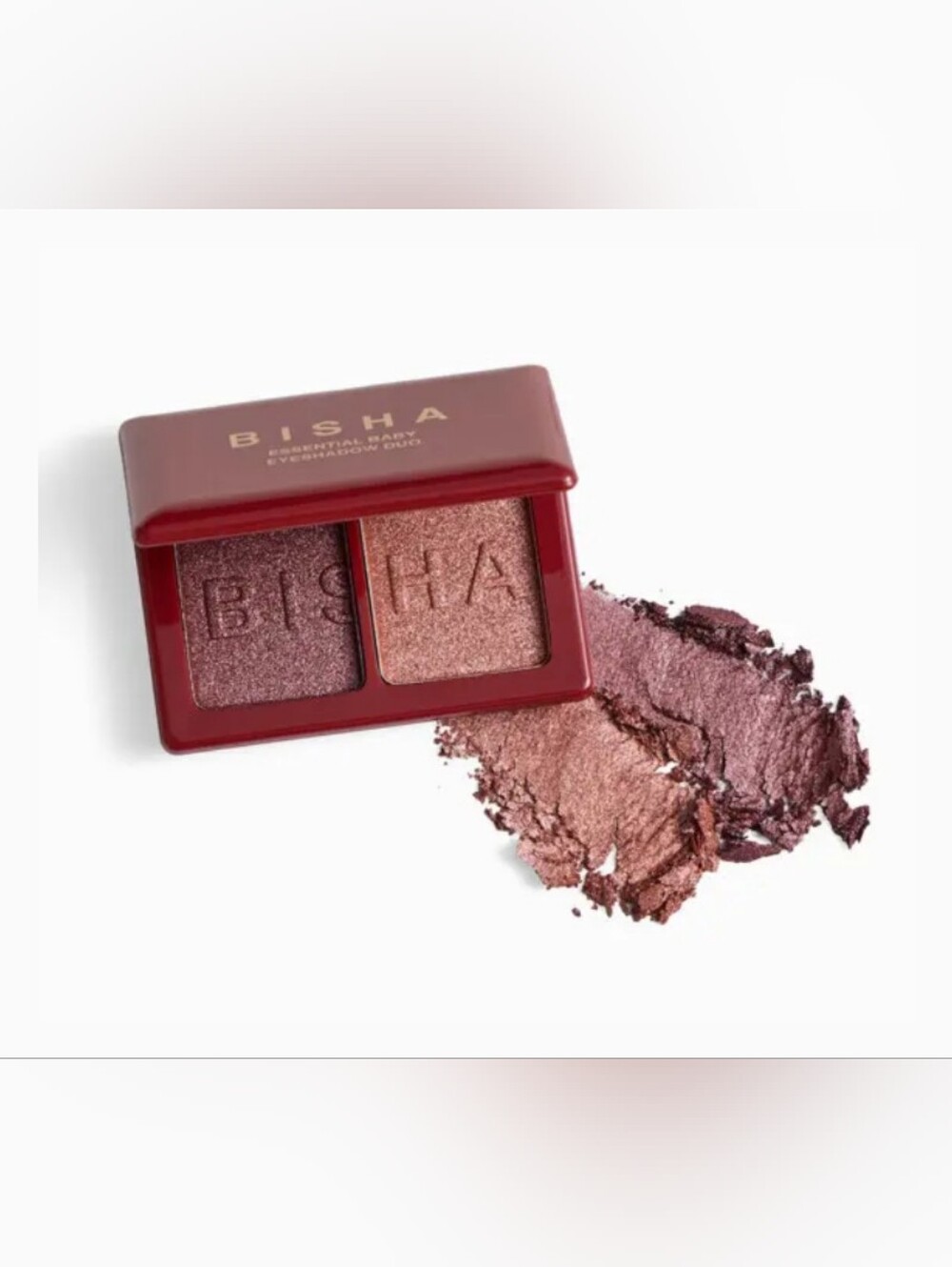 Bisha Essential Baby Eyeshadow Duo Velvet Plum & Rose Gold Pearl Palette NIB